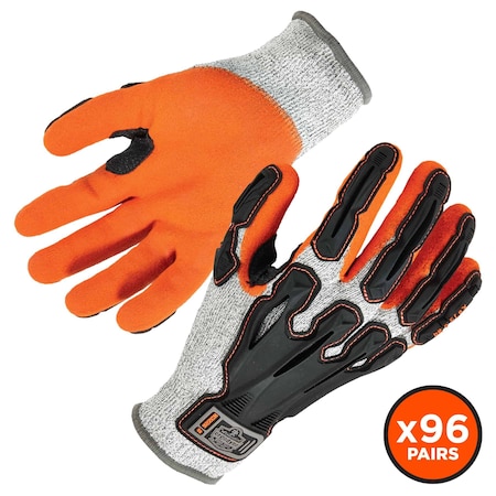 Ergodyne Nitrile-Coated CR Gloves, Gray, S 96 PK 17582